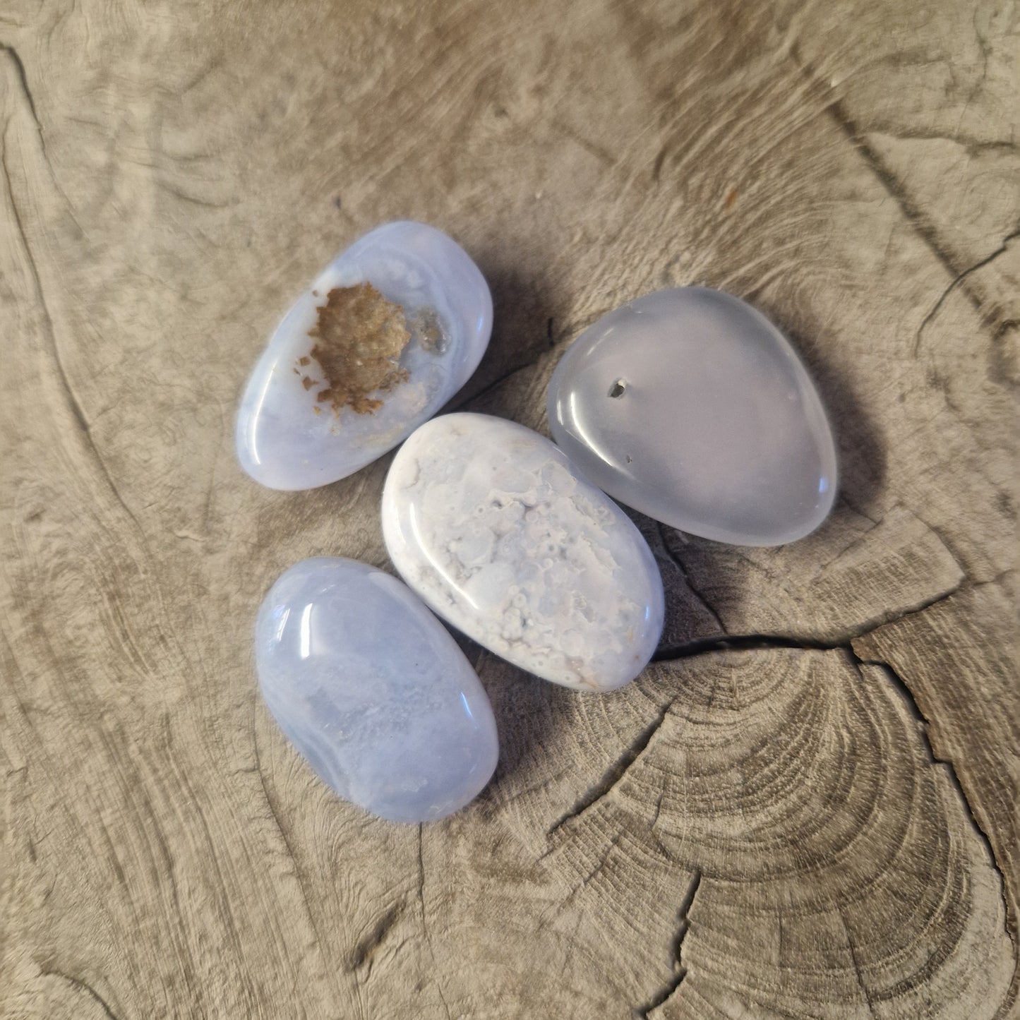 Blue Chalcedony tumble stone