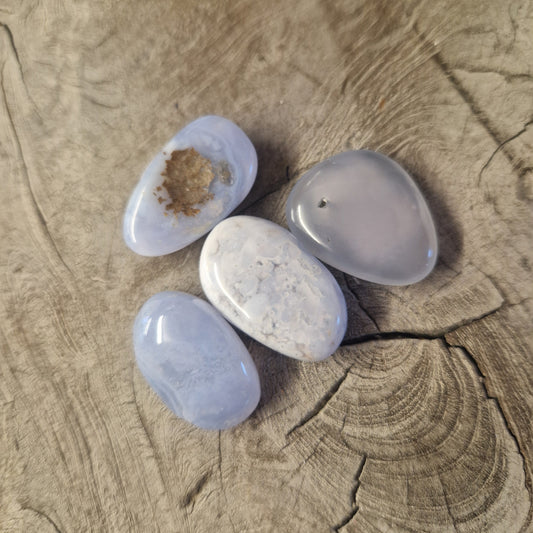 Blue Chalcedony tumble stone