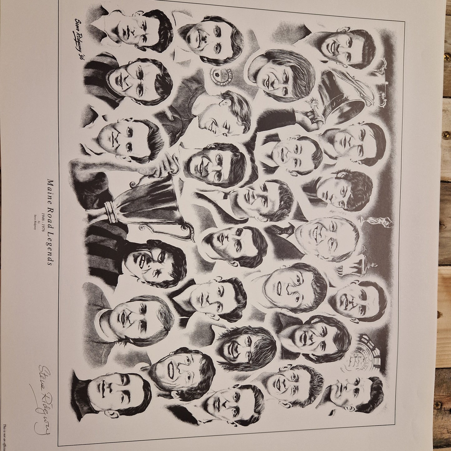 Manchester City hand drawn legends from 1946 - 1976