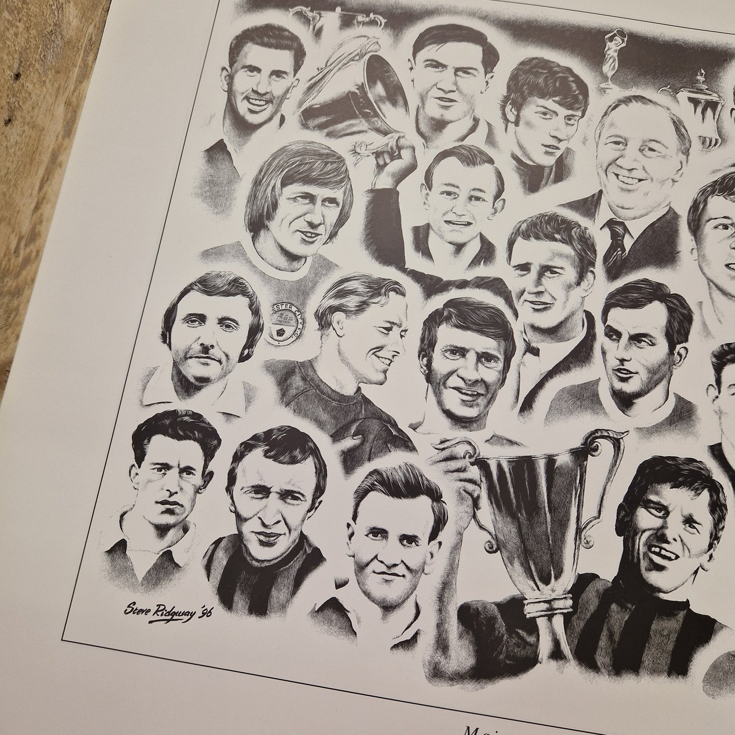 Manchester City hand drawn legends from 1946 - 1976