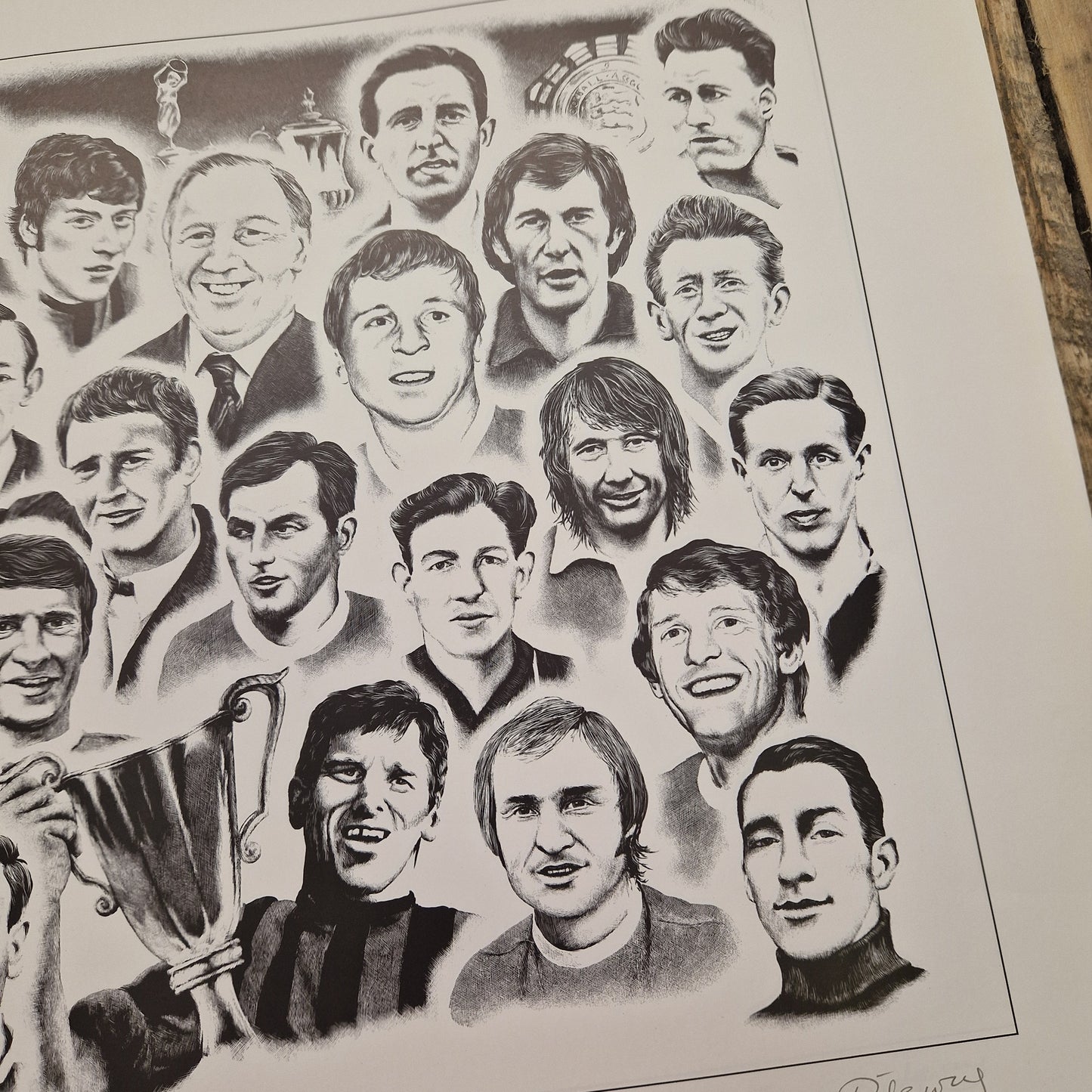 Manchester City hand drawn legends from 1946 - 1976